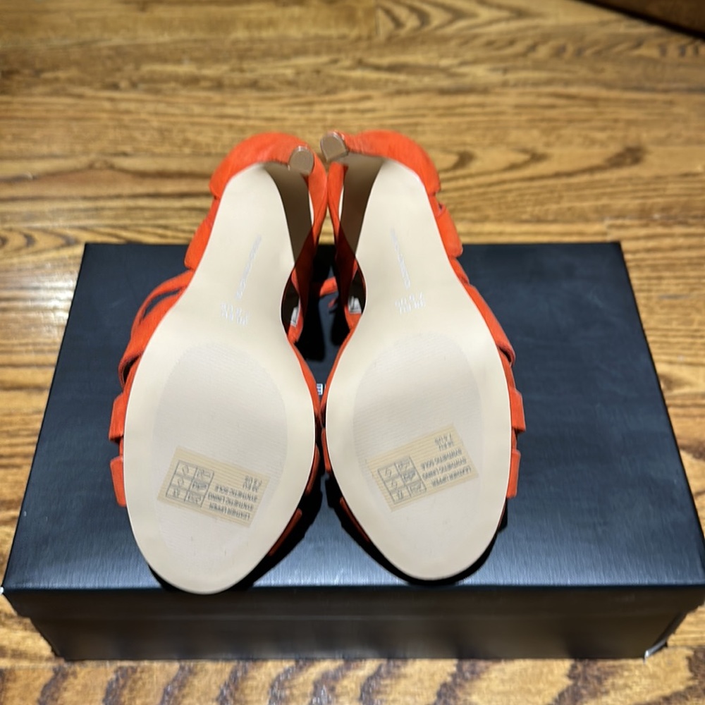Orange French Connection Suede Heels - Picture 4 of 5